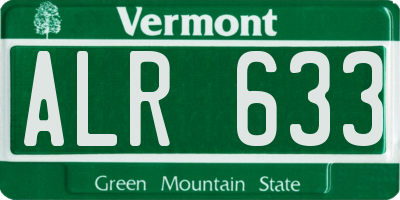 VT license plate ALR633