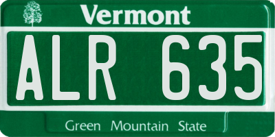 VT license plate ALR635