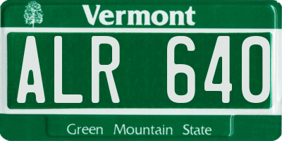 VT license plate ALR640