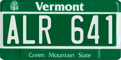 VT license plate ALR641