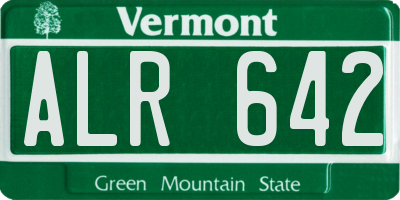 VT license plate ALR642