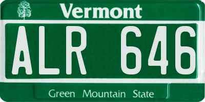 VT license plate ALR646