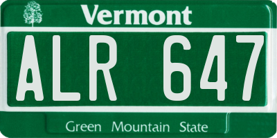 VT license plate ALR647