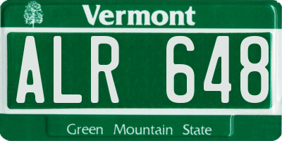 VT license plate ALR648