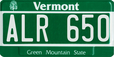 VT license plate ALR650