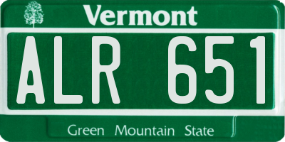 VT license plate ALR651