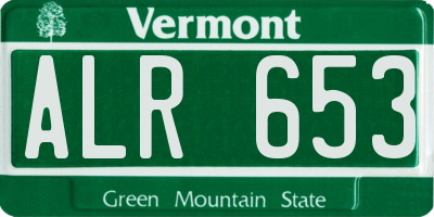 VT license plate ALR653