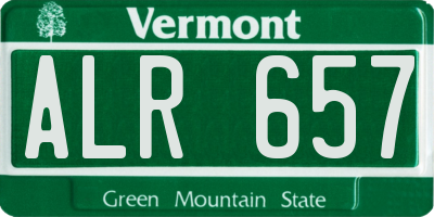 VT license plate ALR657