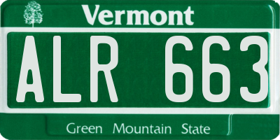 VT license plate ALR663