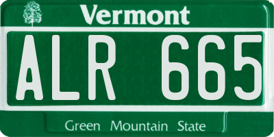 VT license plate ALR665