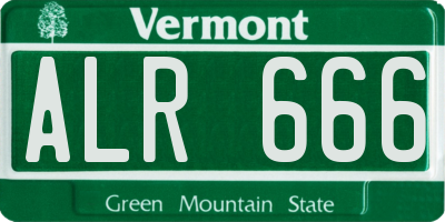 VT license plate ALR666