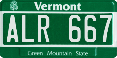 VT license plate ALR667