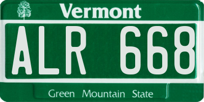 VT license plate ALR668