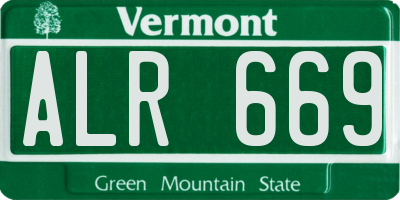 VT license plate ALR669