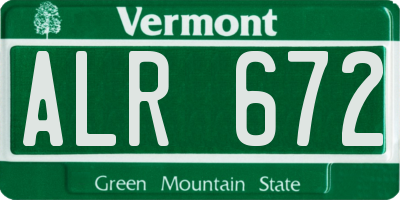 VT license plate ALR672
