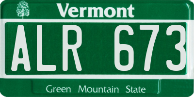 VT license plate ALR673
