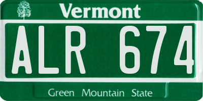 VT license plate ALR674