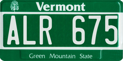 VT license plate ALR675
