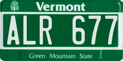 VT license plate ALR677