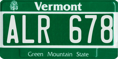 VT license plate ALR678