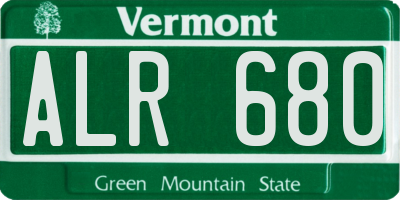 VT license plate ALR680