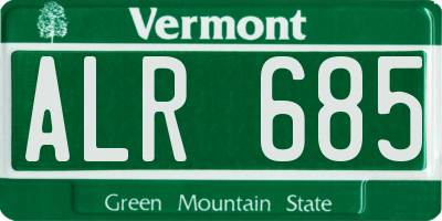 VT license plate ALR685