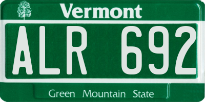 VT license plate ALR692