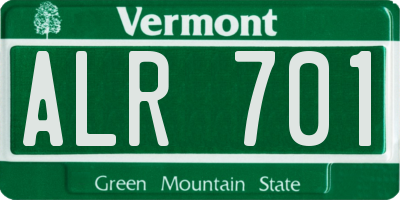 VT license plate ALR701