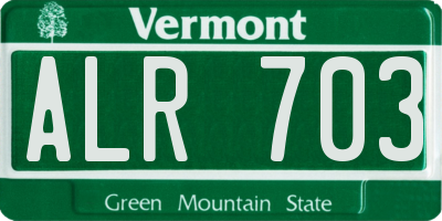 VT license plate ALR703
