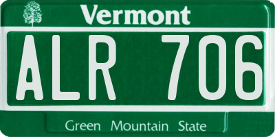 VT license plate ALR706