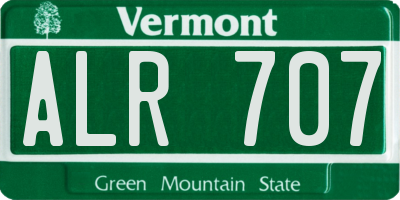 VT license plate ALR707