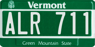 VT license plate ALR711