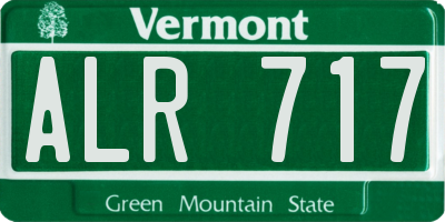 VT license plate ALR717