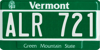 VT license plate ALR721