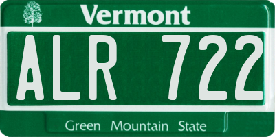 VT license plate ALR722