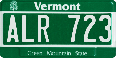 VT license plate ALR723