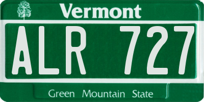 VT license plate ALR727