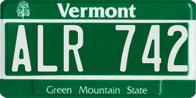 VT license plate ALR742