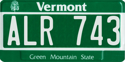 VT license plate ALR743
