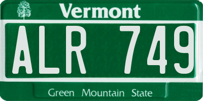 VT license plate ALR749