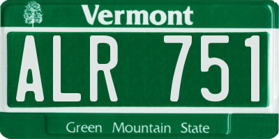 VT license plate ALR751