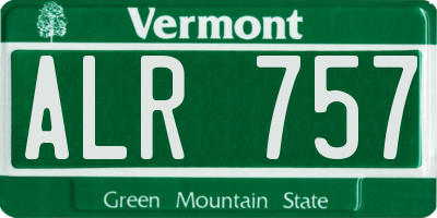 VT license plate ALR757