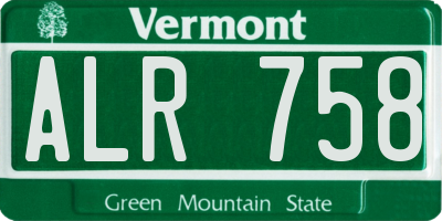 VT license plate ALR758