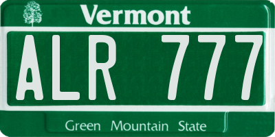VT license plate ALR777
