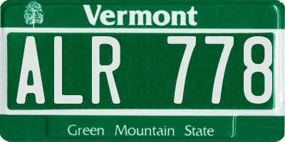 VT license plate ALR778
