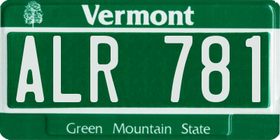 VT license plate ALR781