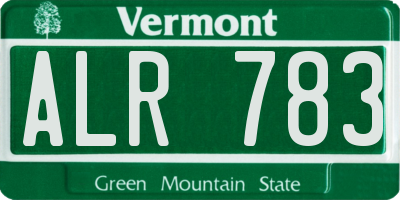 VT license plate ALR783