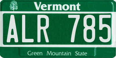 VT license plate ALR785