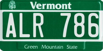VT license plate ALR786