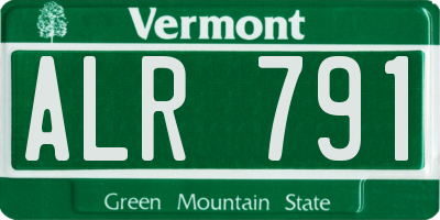 VT license plate ALR791